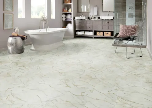 5mm w/pad Luna Bianca Waterproof Rigid Vinyl Tile Flooring 12 in. Wide x 24 in. Long