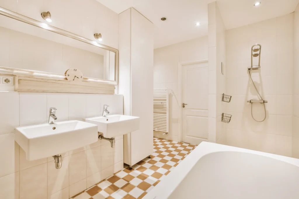 sinks and bathtub nest s shower.