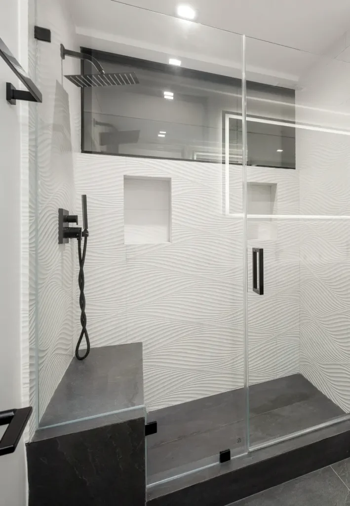 shower enclosure in a modern bathroom.